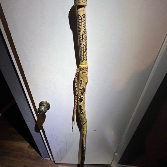 Intricately Carved Walking Stick